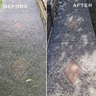 Before and after pressure washing results - Spotless Property Cleaning